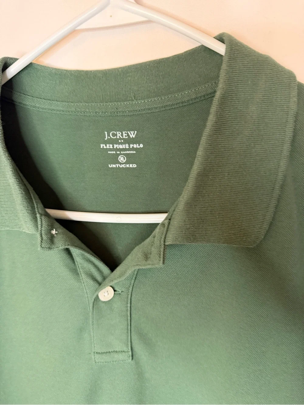 J. Crew Men's Dark Green Pique Polo